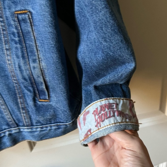 1990s Vintage Planet Hollywood Atlanta Jean Jacket Size XL - Picture 7 of 11
